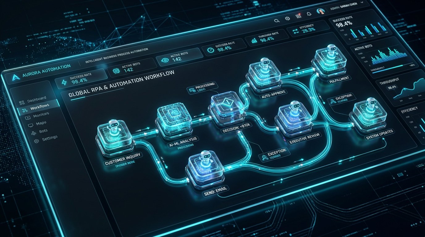 Custom Business Automation Applications workflow mockup